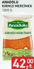 TARIM KREDİ BİRLİK ANADOLU KIRMIZI MERCİMEK 1000 G